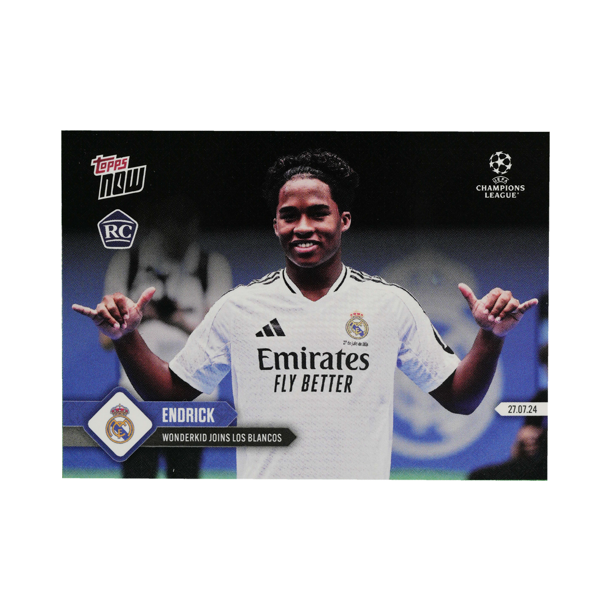 Endrick 2024 Topps NOW UEFA Champions League #142, front view