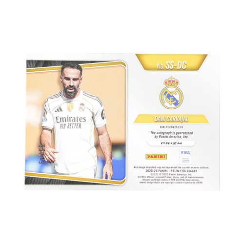 Dani Carvajal 2025/26 Sensational Signatures #SS-DC 02/49, back view