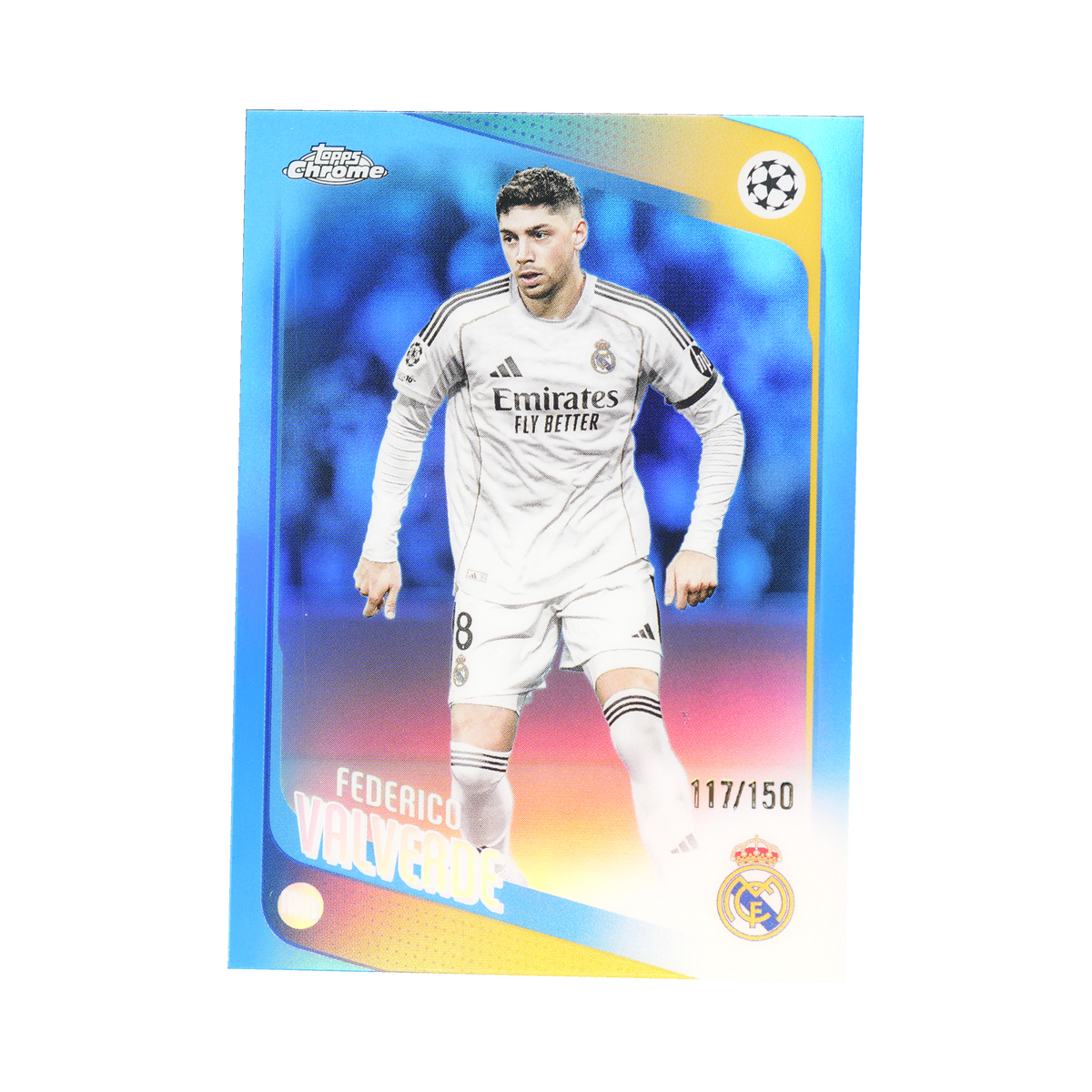 Federico Valverde 2025/26 Topps Chrome UEFA Club Competitions #65 117/150, front view
