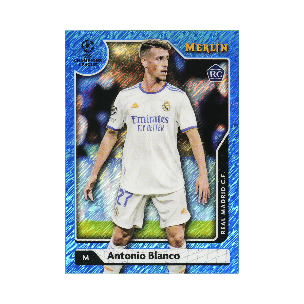 Antonio Blanco 2021/22 Blue Shimmer Refractor #77 75/75, front view