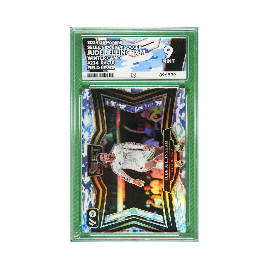 Jude Bellingham 2024/25 Winter Camo Prizm #234 06/30, front view, ACE 9 slab